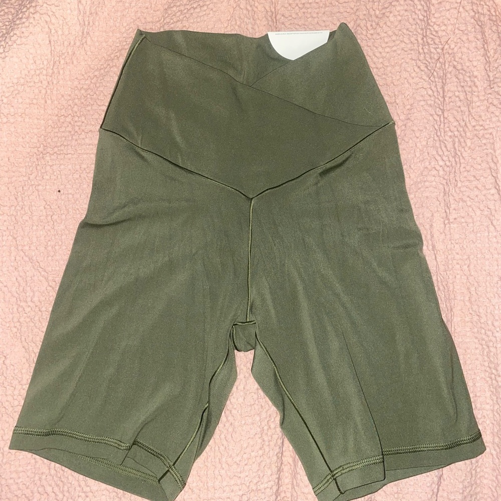 Aerie olive crossover biker shorts